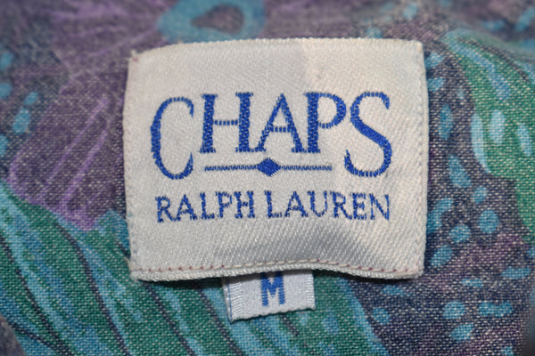 Vintage 90s Chaps Ralph Lauren Hawaiian Button Up Shirt Size Medium
