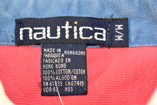 Vintage 90s Nautica Striped Polo Ls Shirt Size Medium