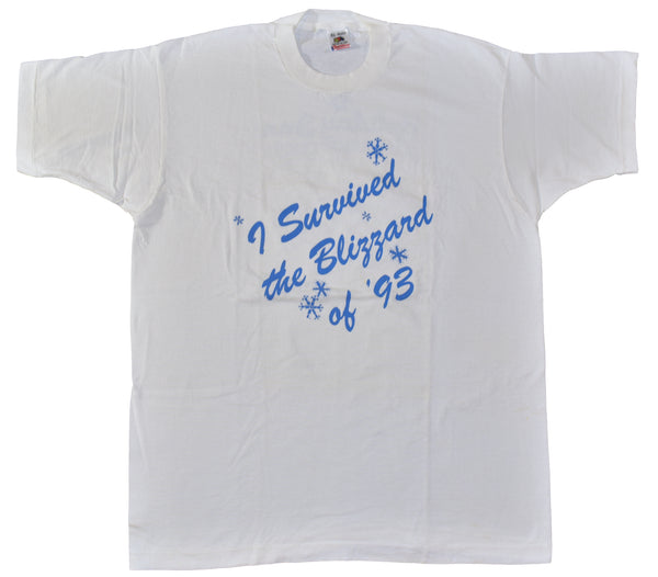1993 DS Pittsburgh I Survived The Blizzard Of '93 Single Stitch Shirt Size X-Large