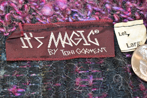 Vintage 80s It's Magic Abstract Fuzzy Cardigan Size Women's Large