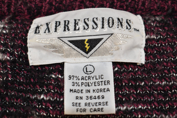 Vintage 90s Expressions Blackberry Cardigan Size Large