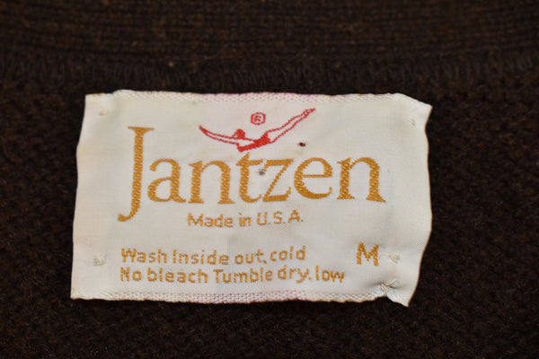 Vintage 70s Jantzen Brown Cardigan Size Medium