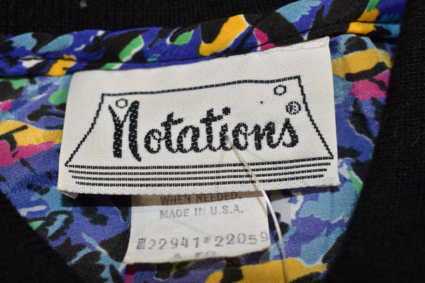 Vintage 80s Notations Abstract Ls Top Size Women's Medium