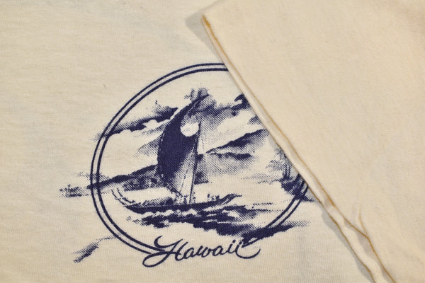 Vintage 80s DS Hawaii Sailboat Single Stitch Shirt Size Large