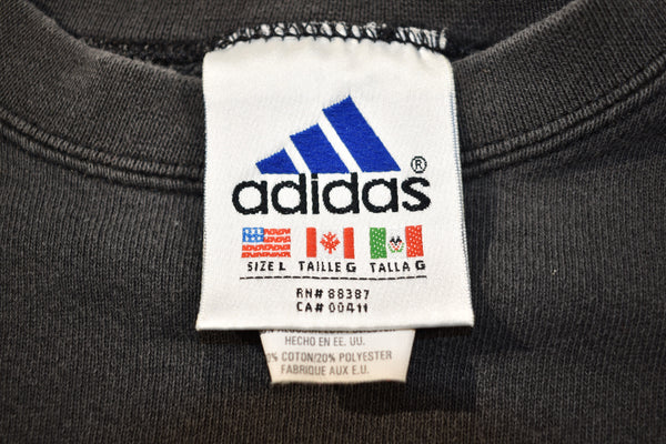 Vintage 90s Adidas Center Logo Embroidered Sweatshirt Size Large