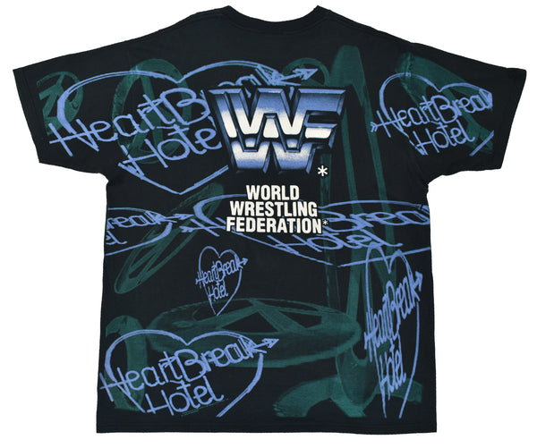 1995 WWF Shawn Michaels Heartbreak Hotel All Over Print Shirt Size X-Large