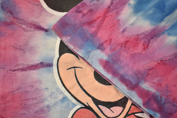 Vintage 90s Disney Mickey Mouse Tie Dye Single Stitch Shirt Size X-Large