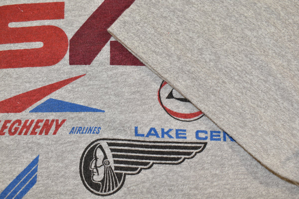 Vintage 80s US Airways Airline Promo Single Stitch Shirt Size Large