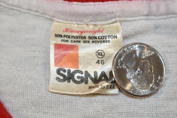 Vintage 80s RHS Red Devils Two Tone Ringer Shirt Size X-Large