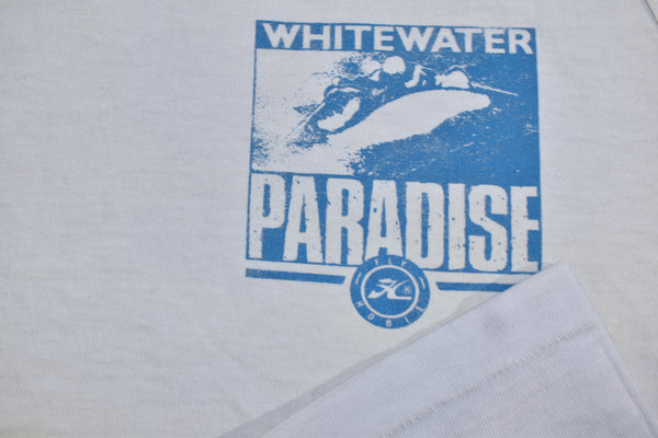 Vintage 90s White Water Paradise Distressed Tank Top Shirt Size Large