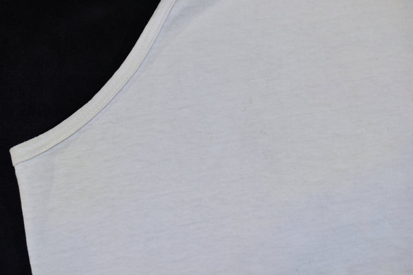 Vintage 90s White Water Paradise Distressed Tank Top Shirt Size Large