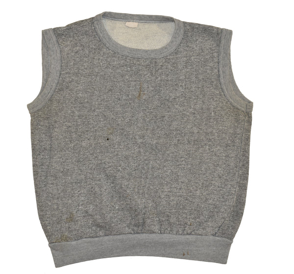 Vintage 70s Grey Blank Sleeveless Sweatshirt Size Medium