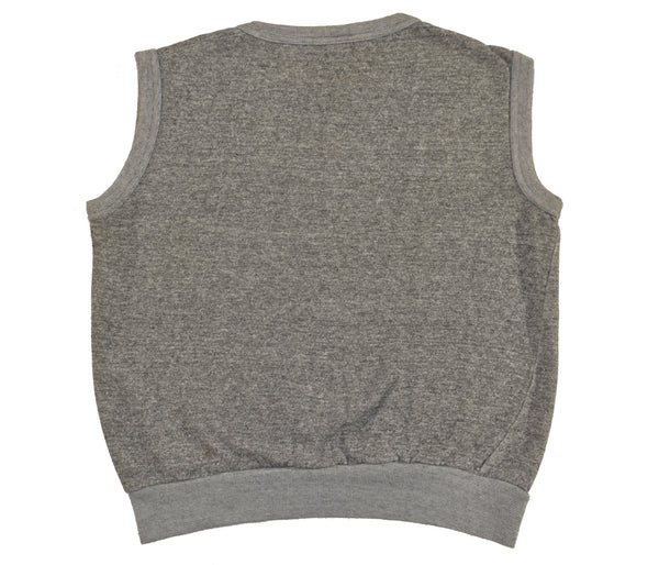 Vintage 70s Grey Blank Sleeveless Sweatshirt Size Medium