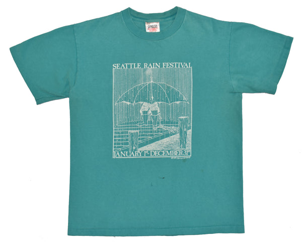 Vintage 90s Seattle Rain Festival Single Stitch Shirt Size Medium