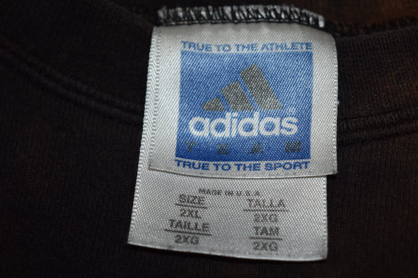 Vintage 90s Adidas Mini Center Logo Bleach Dyed Sweatshirt Size XX-Large