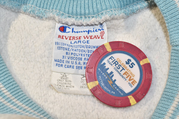 Vintage 90s Cotton Candy Champion Embroidered Reverse Weave Sweatshirt Size Large