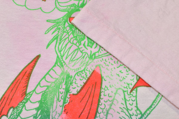 Vintage 90s Dragon Light My Fire Baby Bleach Dyed Single Stitch Shirt Size X-Large