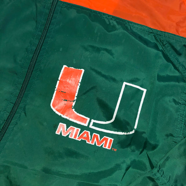 Vintage 90s Miami Hurricanes Apex Windbreaker Jacket Size X-Large
