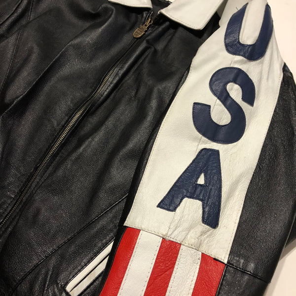 Vintage 90s Michael Hoban WHEREMI USA Leather Jacket Size Medium