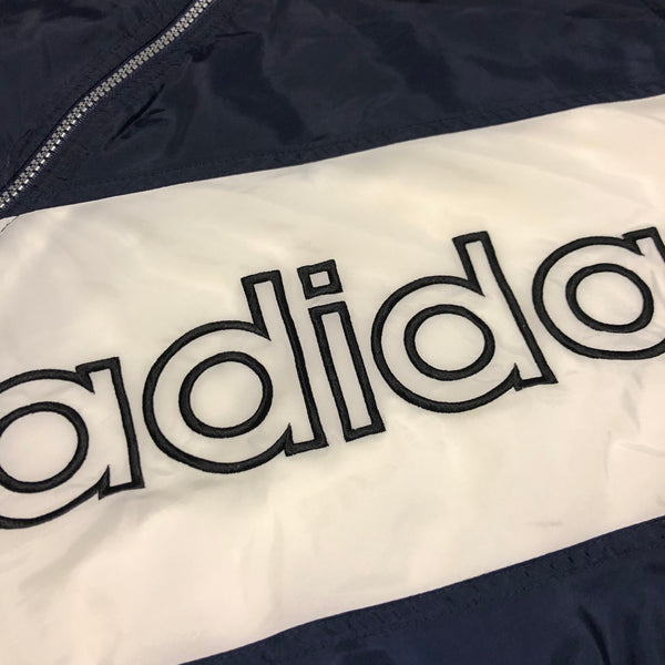 Vintage 90s Adidas Spell Out Windbreaker Jacket Size X-Large