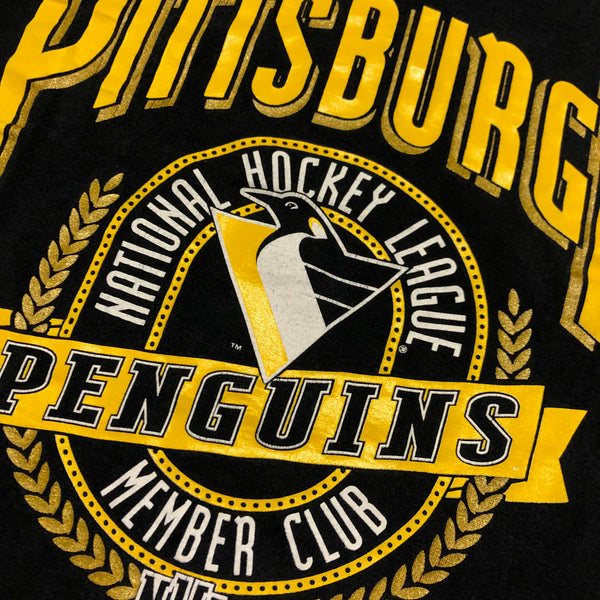1992 Pittsburgh Penguins Members Club Single Stitch Shirt Size Small