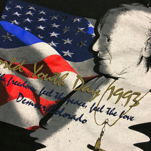1993 Pope World Youth Day Single Stitch Shirt Size Large