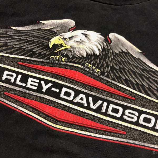 Vintage 90s Harley Davidson Eagle Decal Single Stitch Shirt Size Large