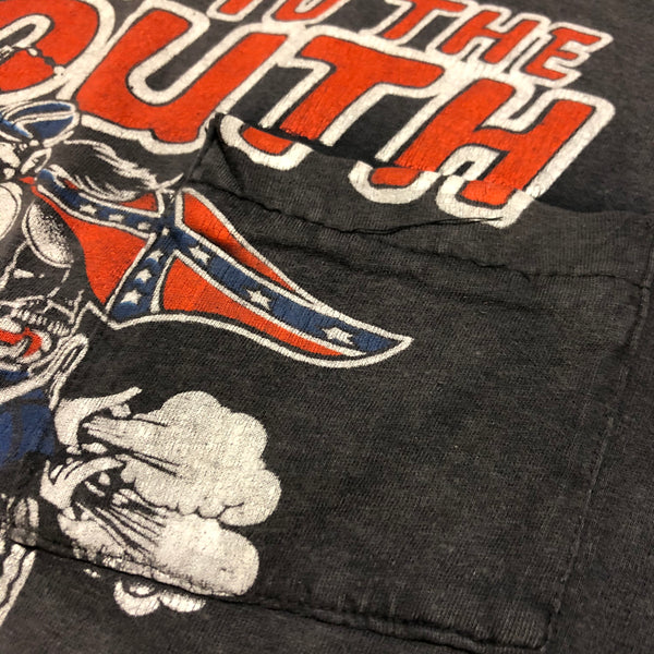 Vintage 70s Harley Davidson Here's To The South Single Stitch Pocket T Shirt Size Large