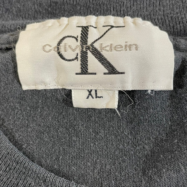 Vintage 90s Calvin Klein Embroidered Bootleg Single Stitch Shirt Size X-Large