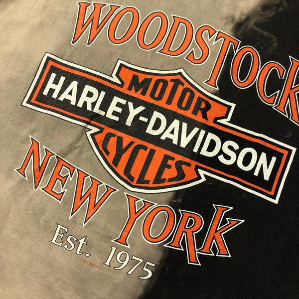 1998 Harley Davidson Woodstock 1/1 Bleach Dyed Shirt Size X-Large