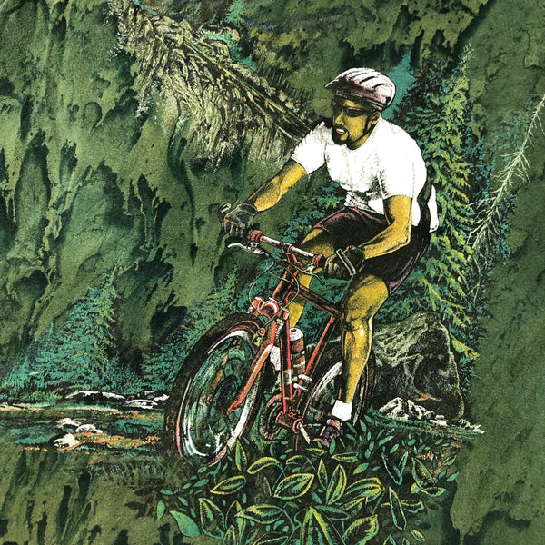 Vintage 90s Mountain Biker Tye Die Shirt Size Large