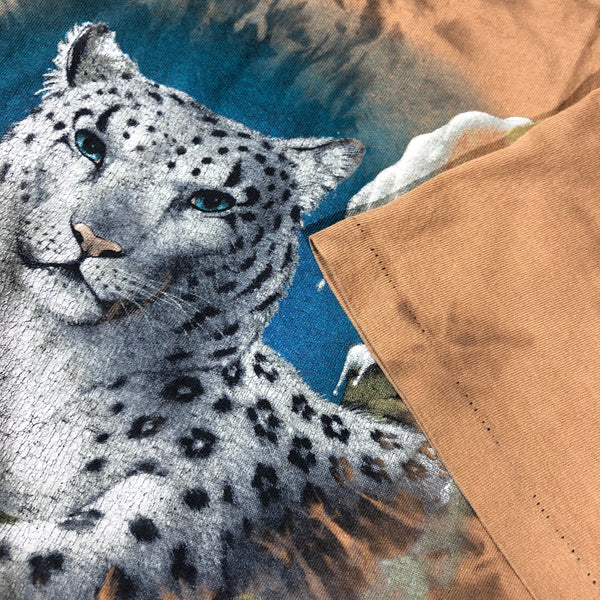 Vintage 90s Snow Leopard Zooper 1/1 Bleach Dyed Single Stitch Shirt | Beyond 94