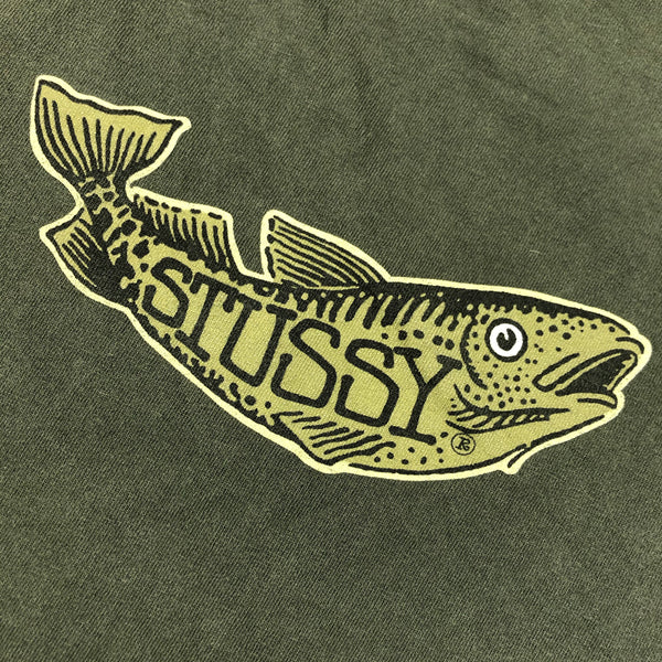 Vintage 90s OG Stussy Don't Take The Bait Fish Single Stitch Shirt Size X-Large