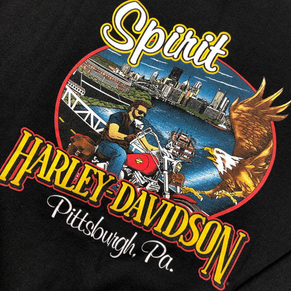 1997 Harley Davidson Spirit Pittsburgh Pa Zip Up Bomber Jacket Size X-Large