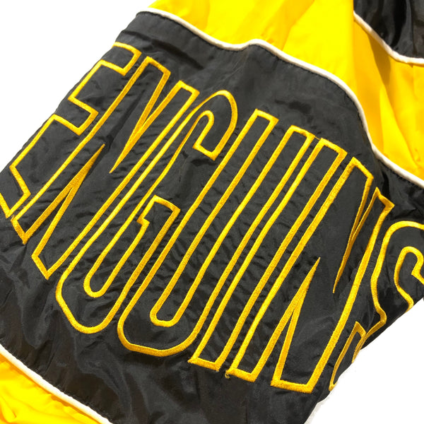 Vintage 90s Pittsburgh Penguins Sleeve Spell Out Starter Windbreaker Jacket Size Large