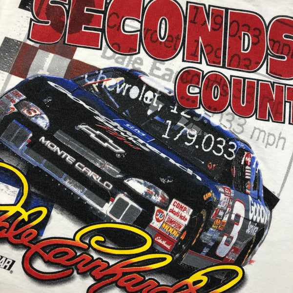 Vintage 90s Dale Earnhardt Seconds Count Nascar Racing Shirt Size Large
