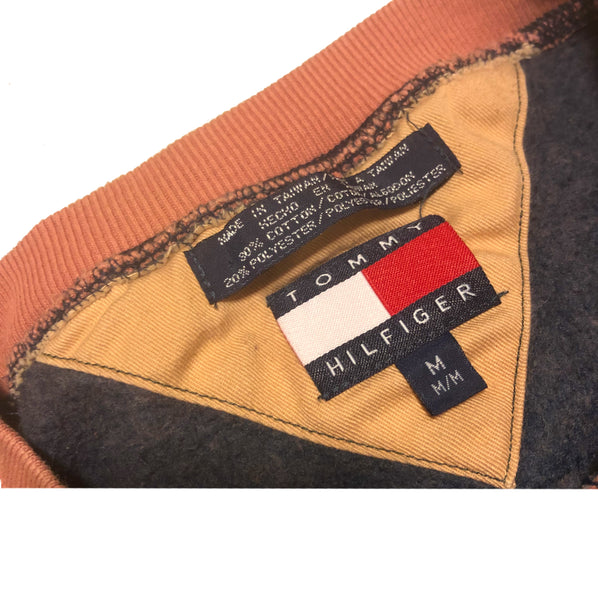 Vintage 90s Tommy Hilfiger Arg Logo 1/1 Bleach Dyed Sweatshirt Size Medium