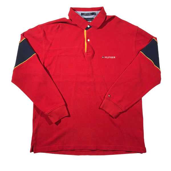 Vintage Tommy Hilfiger Big Back Flag Ls Polo Shirt | Beyond 94