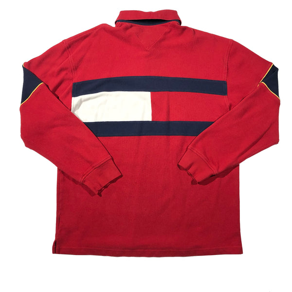 Vintage Tommy Hilfiger Big Back Flag Ls Polo Shirt | Beyond 94