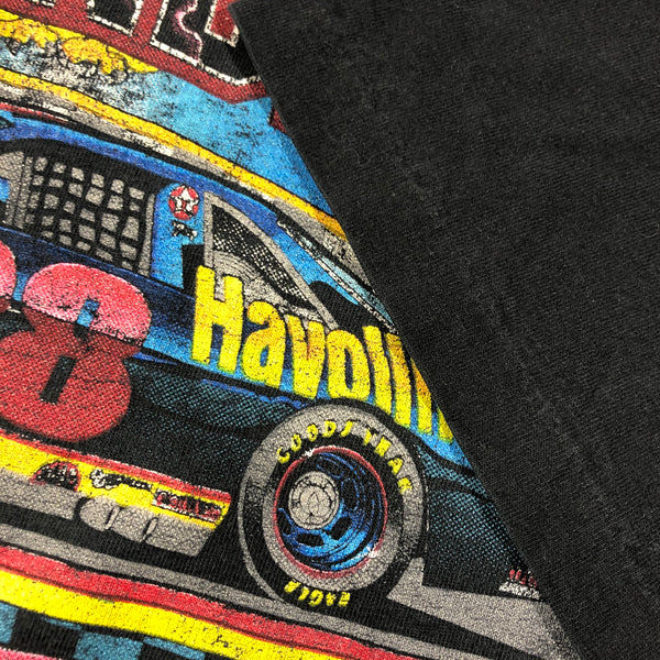 Vintage 90s Davey Allison Black Thunder Distressed Single Stitch Shirt Size Large