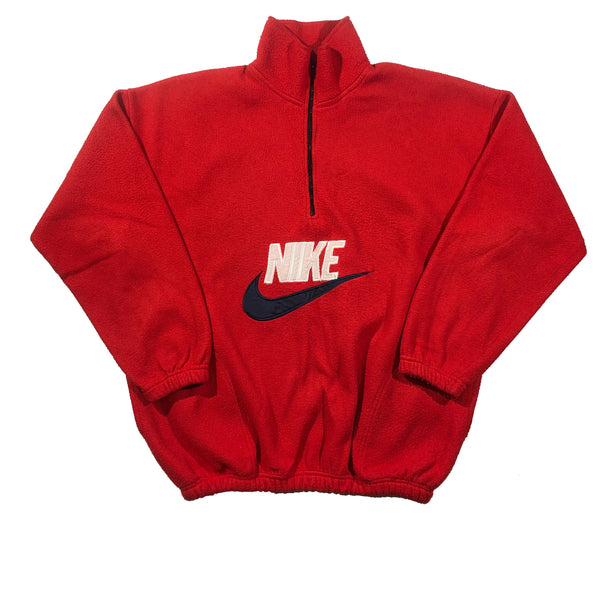 Vintage 90s Bootleg Nike Swoosh 1/4 Fleece Pullover | Beyond 94