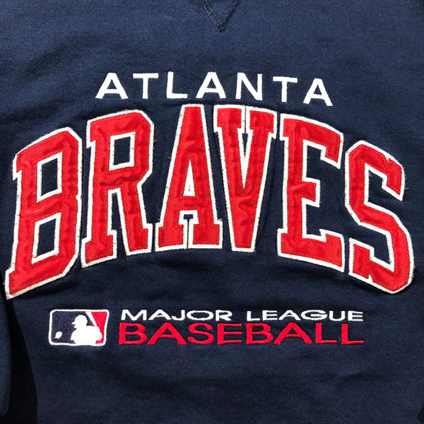 Vintage 90s Atlanta Braves Russell Athletic Embroidered Sweatshirt | Beyond 94
