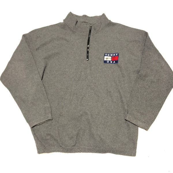 Vintage 90s Tommy Hilfiger Bootleg Fleece Grey Size X-Large - Beyond 94