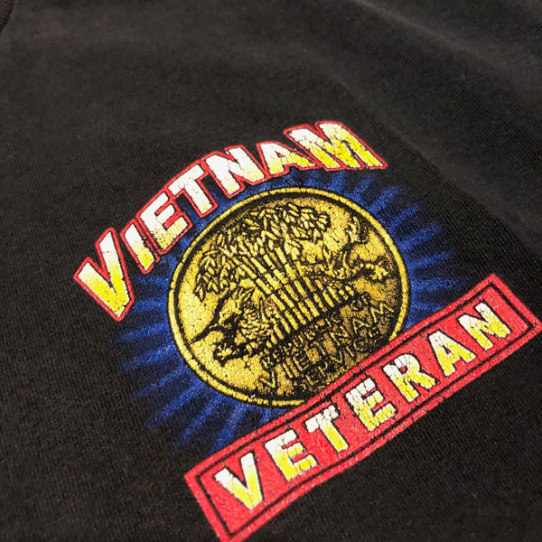 Vintage 90s Vietnam Veteran Shirt Black Size Medium - Beyond 94