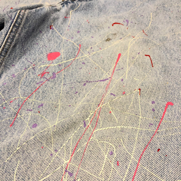 Custom 1/1 Paint Splattered Carhartt Jeans Light Wash Size 34x30 - Beyond 94
