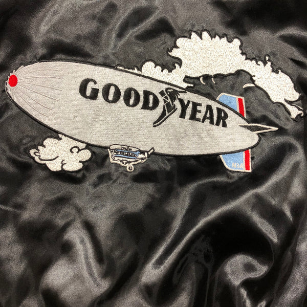 Vintage 80s Goodyear Tires Satin Bomber Jacket Size Large