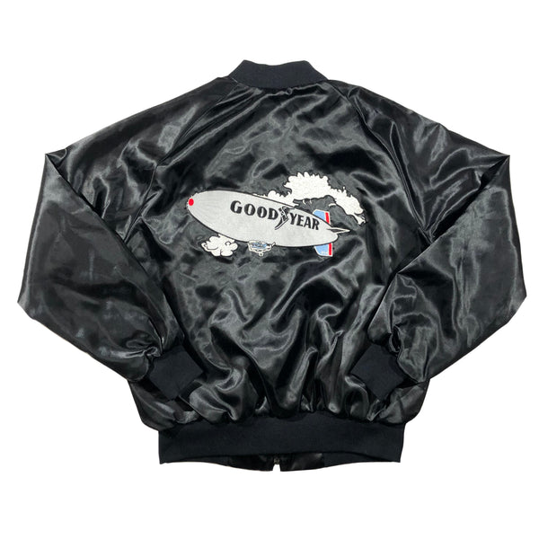 Vintage 80s Goodyear Tires Satin Bomber Jacket Size Large