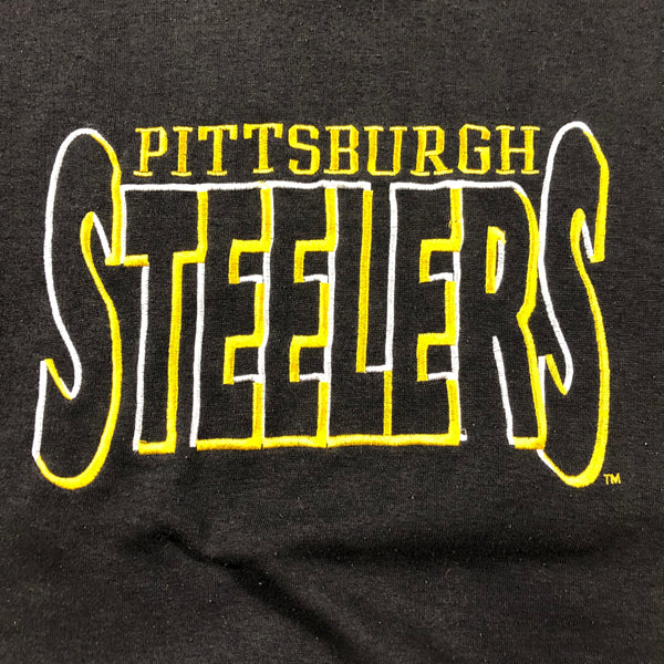 Vintage 90s Pittsburgh Steelers Embroidered Logo 7 Sweatshirt Size Large