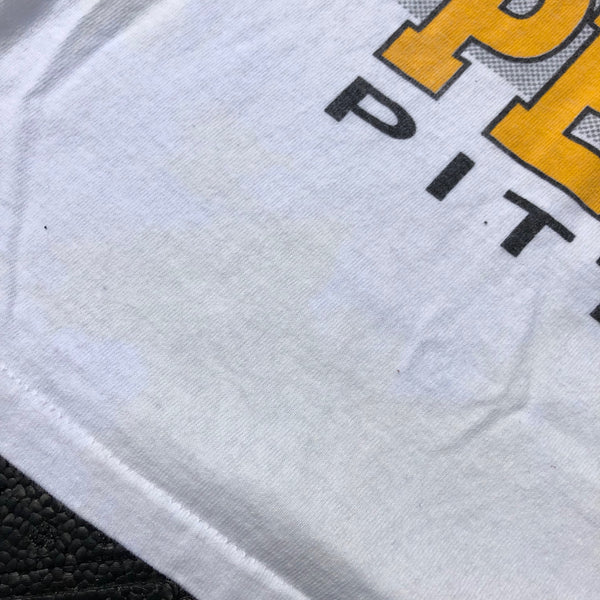 1992 Single Stitch Pittsburgh Penguins Back 2 Back Shirt White Size Large - Beyond 94