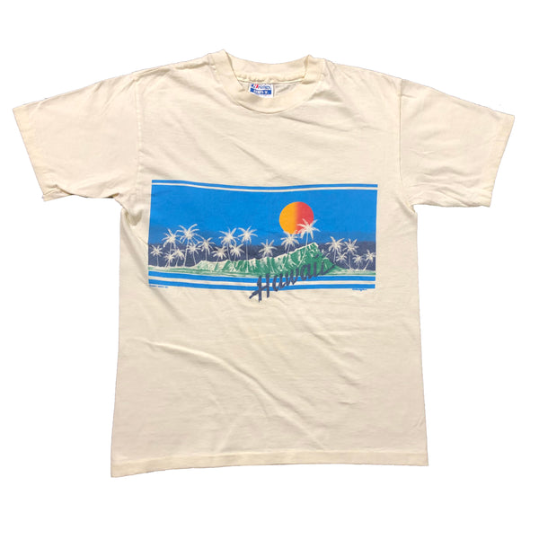 Vintage 80s Hawaii Sunset Palm Trees Happy Single Stitch Shirt | Beyond 94